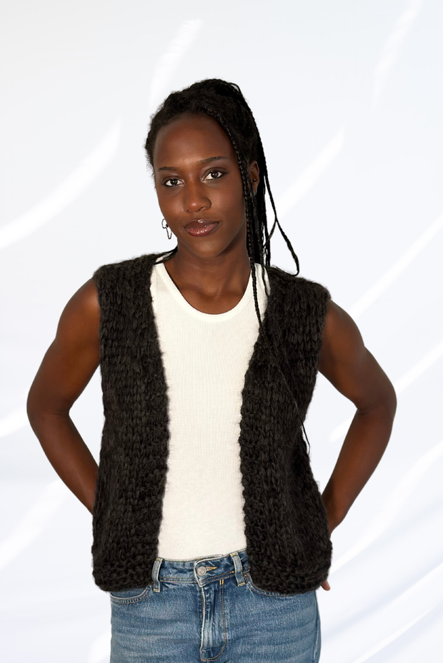 Mixed grey and green cardigan