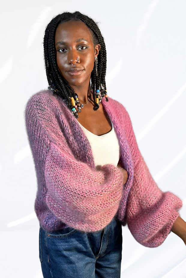 Mixed pink & purple cardigan