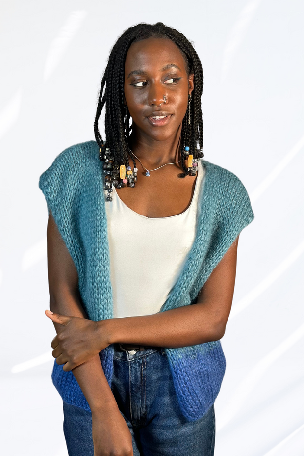Mixed blue cardigan