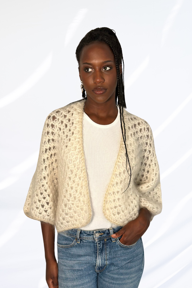 Cream textured cardigan