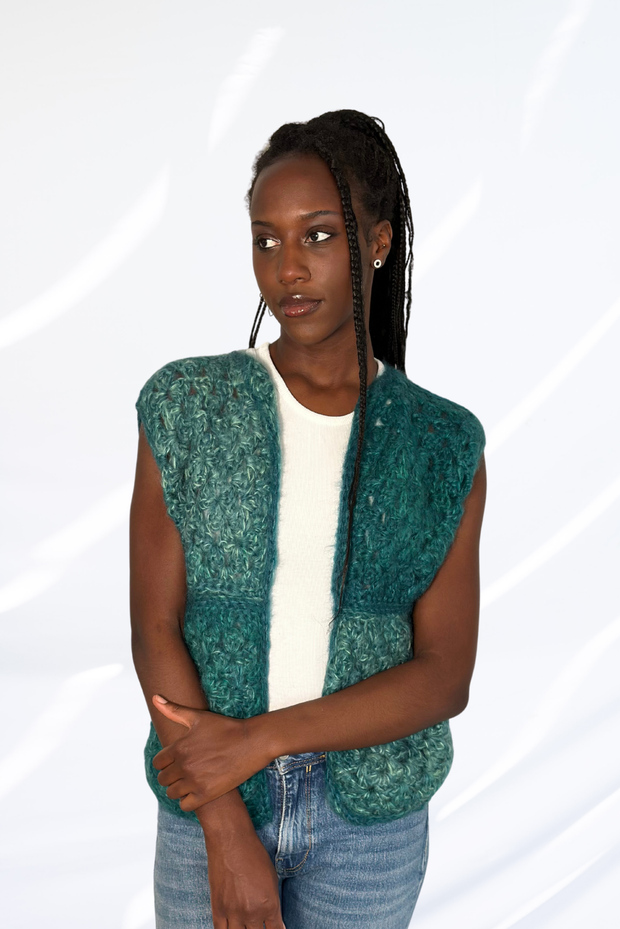Textured green cardigan