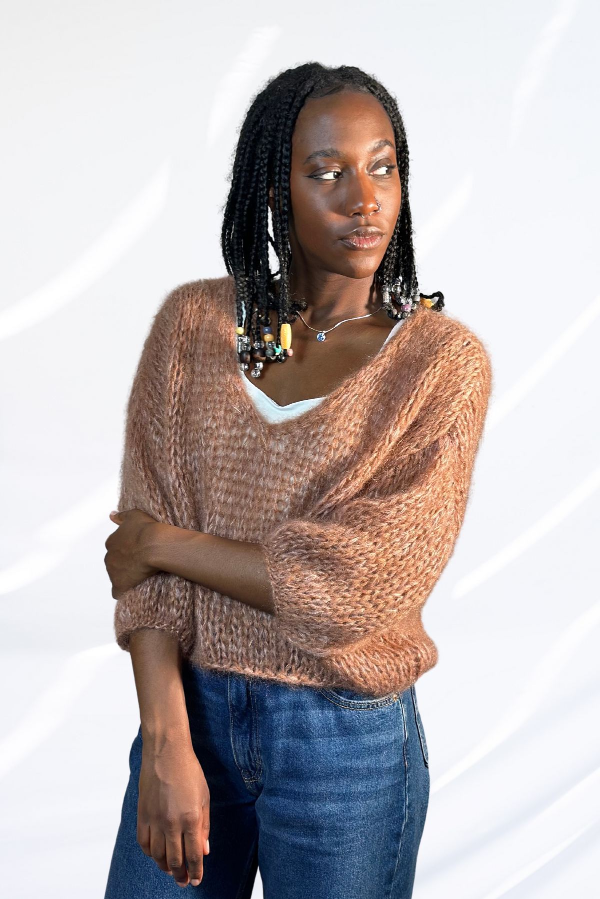 Mixed beige terracotta pullover