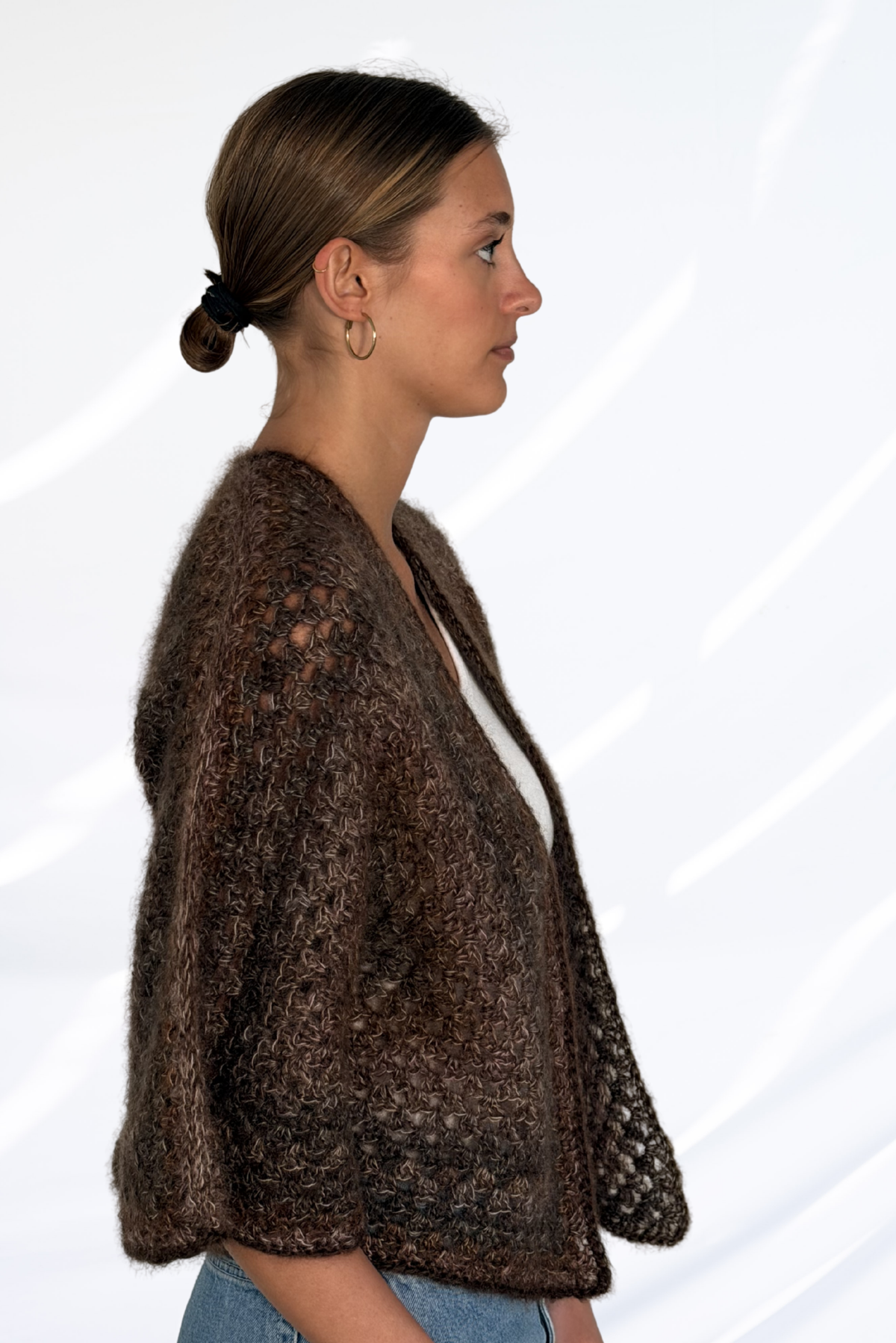 Textured brown cardigan
