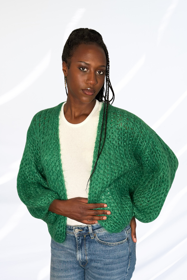 Green cardigan
