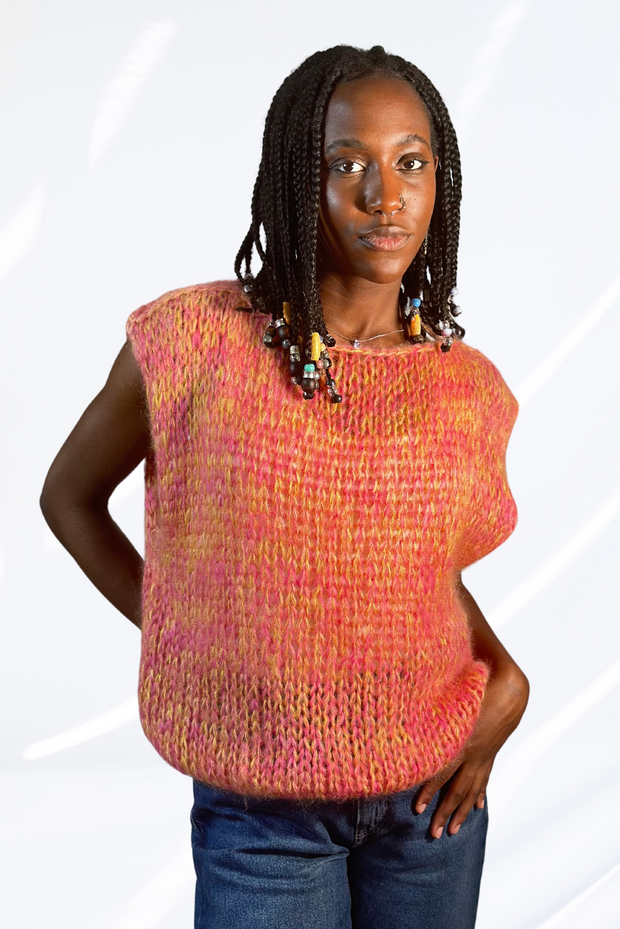 Mixed orange pullover