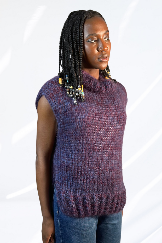 Purple high neck pullover