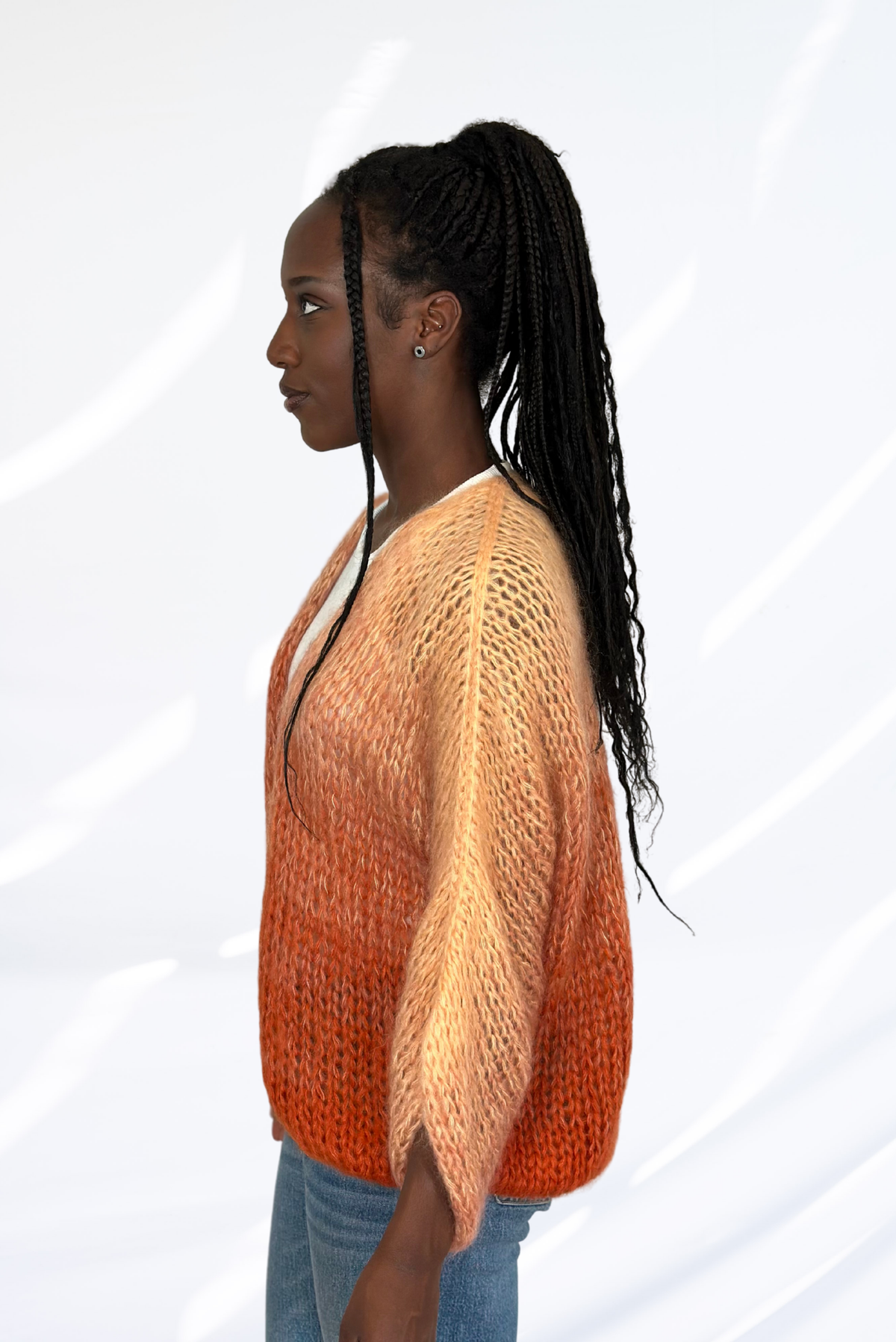 Mixed orange cardigan