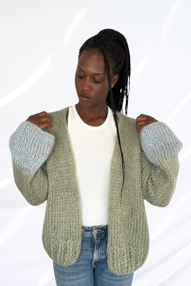 Light green and light blue cardigan