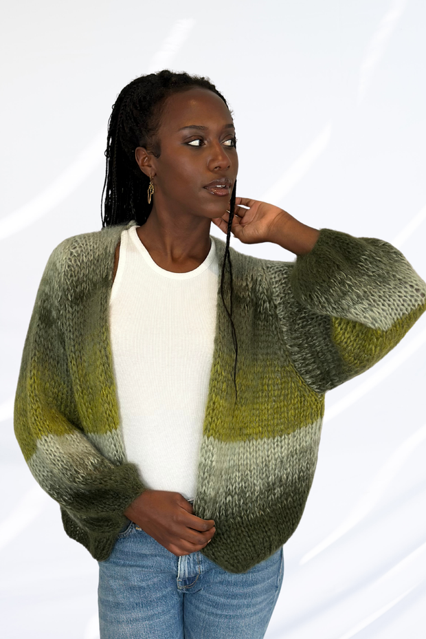 Mixed green cardigan