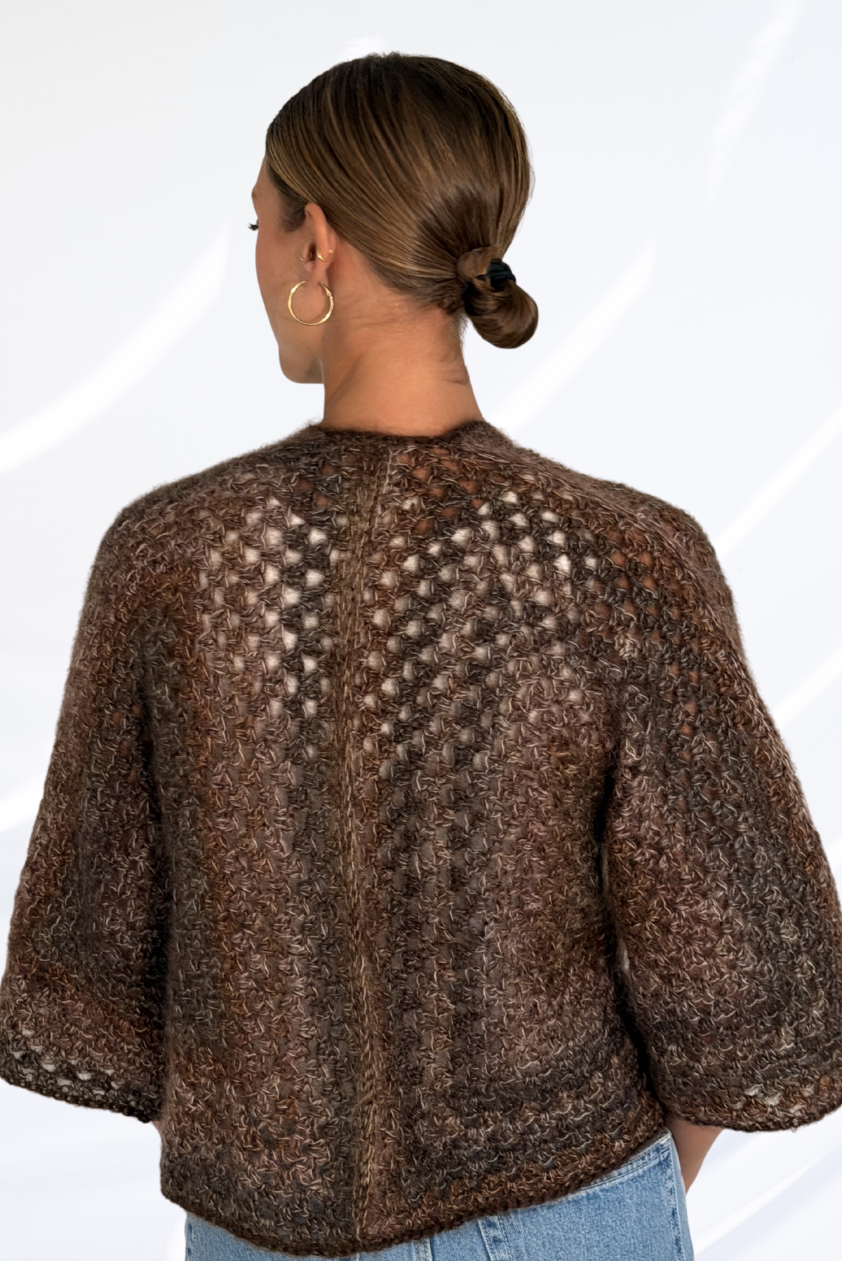 Textured brown cardigan