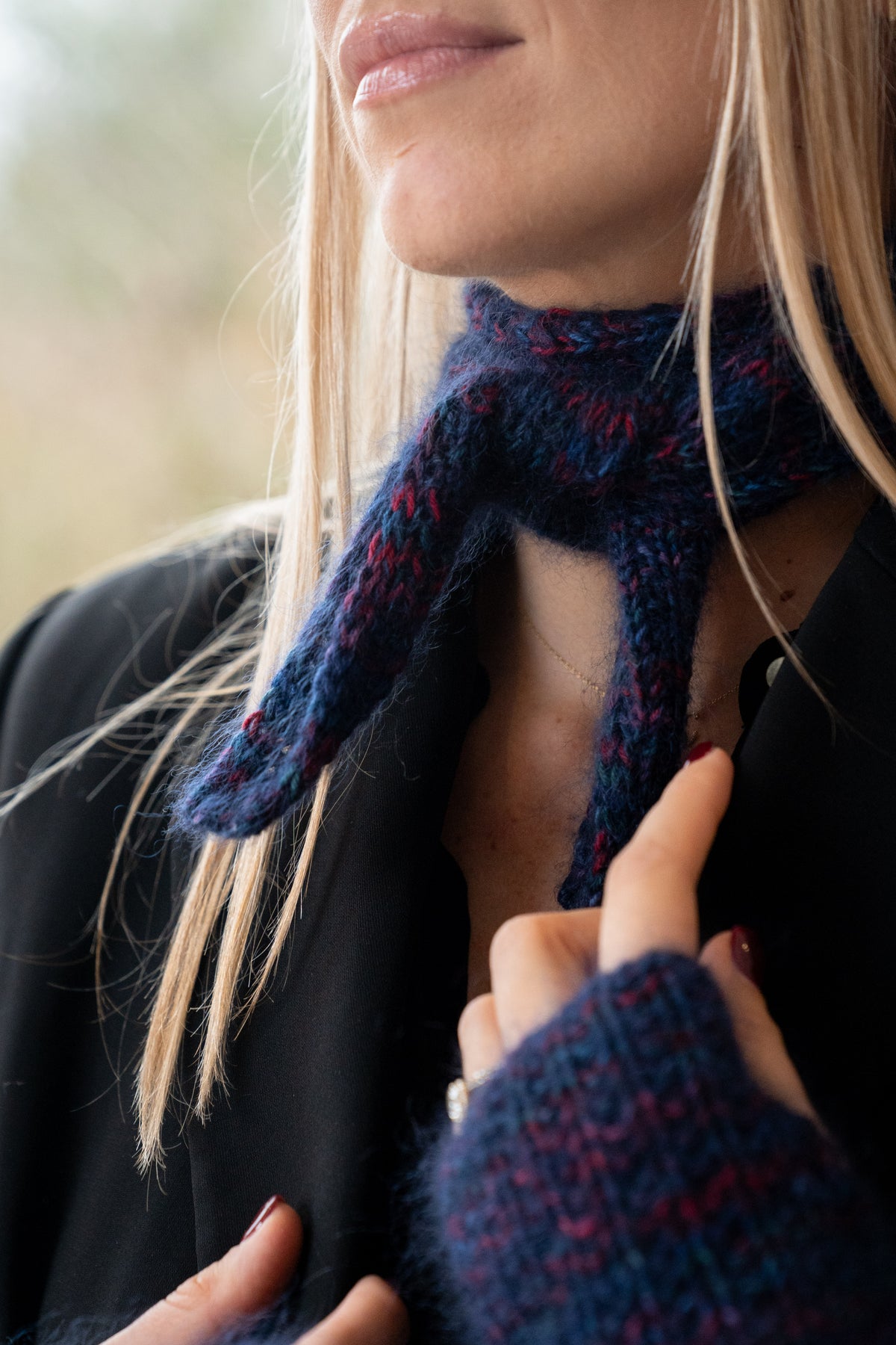 Maï hug scarf mixed blue