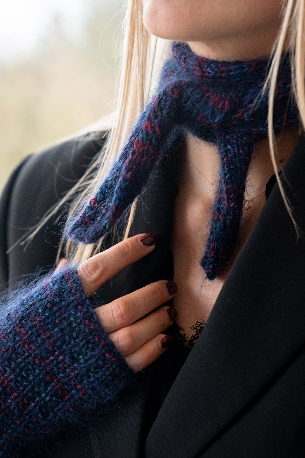 Maï hug scarf mixed blue